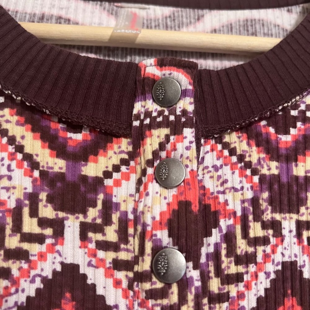 NWT Free People Movement Rally Printed Layer in Zebra Fairisle - Picture 9 of 9